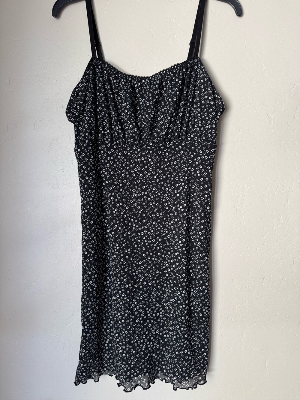 Forever 21+ Black Mini Dress with White Floral Print